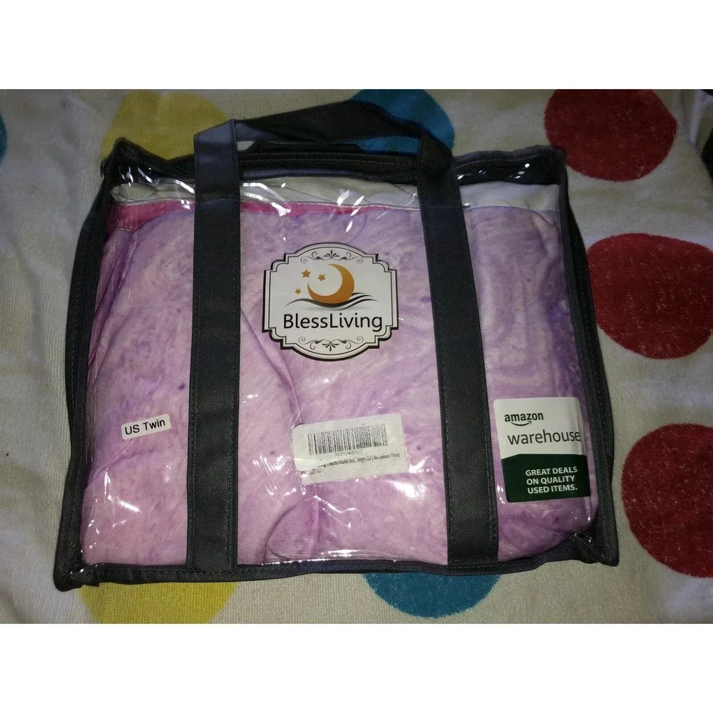 BlessLiving 3 Piece Duvet Set/ Pillow Shams Bedding Set Twin Pink Purple Blue